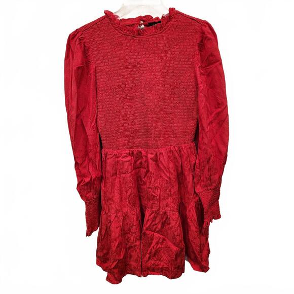 Sugarlips Dresses & Skirts - NWT SugarLips Red Smocked Dress with Long Sleeves Size Small